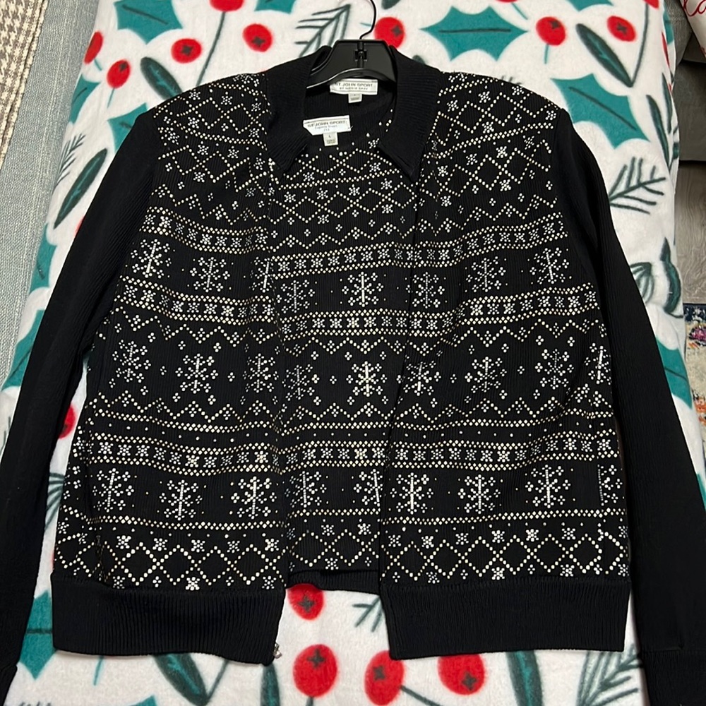 St.John’s silver and gold sweater shell and jacket